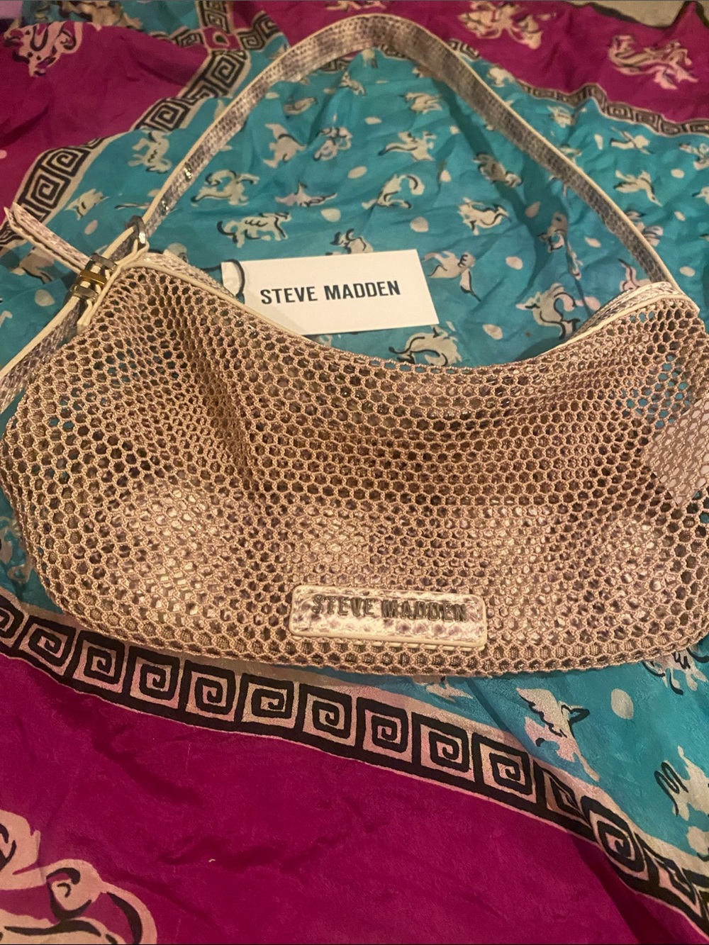 Steve Madden Metallic Gold Mesh Shoulder Bag